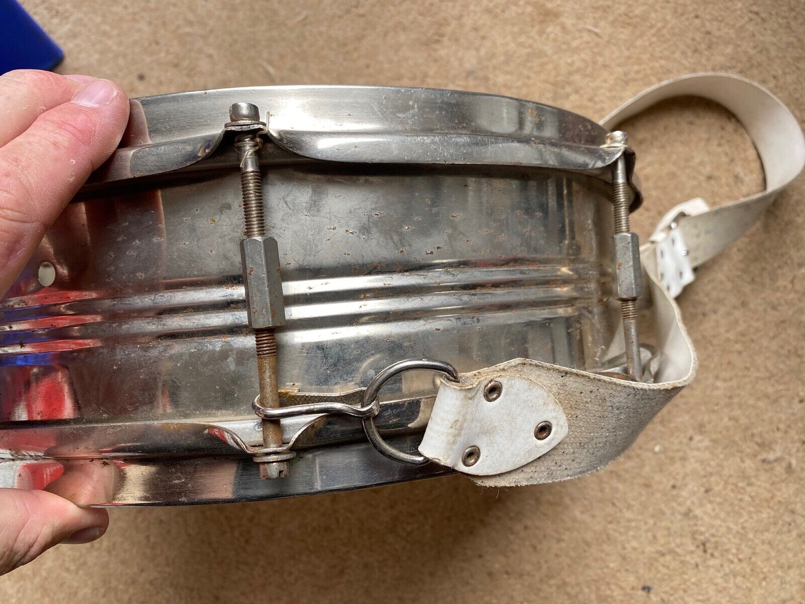 Cold War ERA Soviet Union Army marching drum with matching belt and buckle - The Militaria Shop