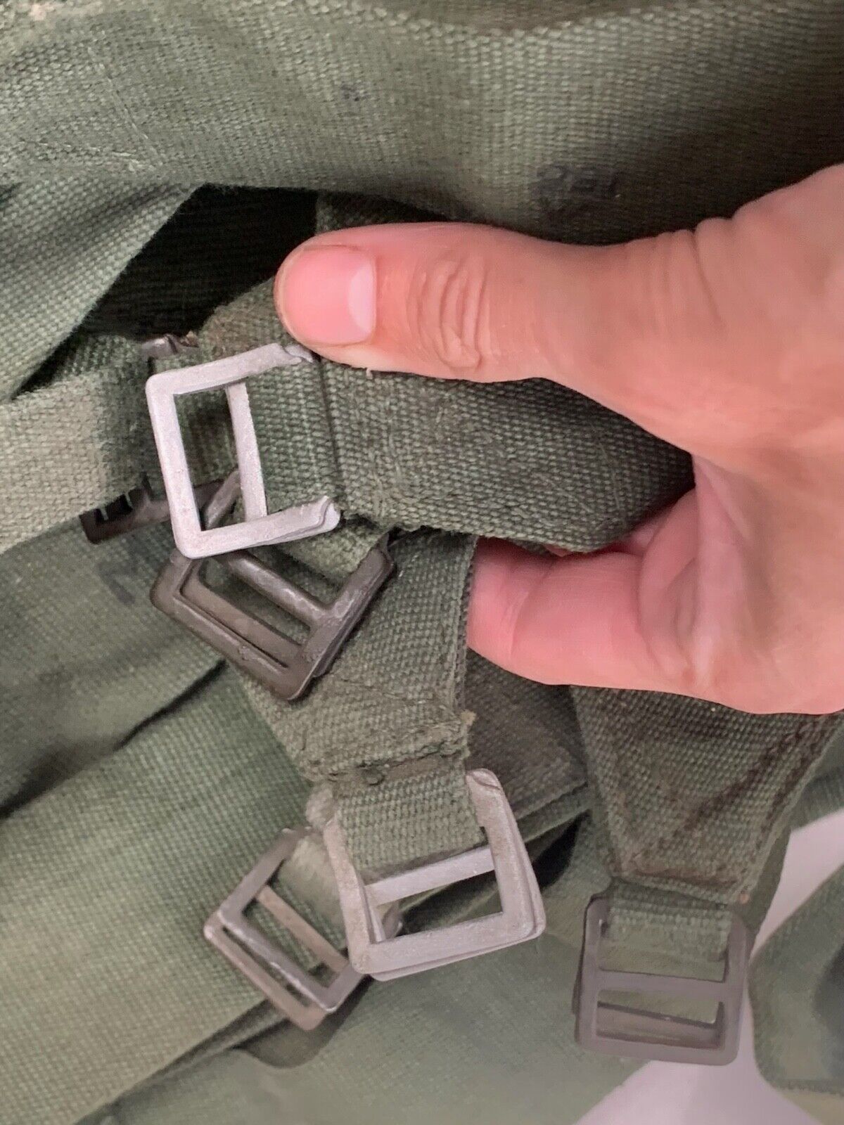 Original British Army WW2 44 Pattern Back Pack Equipment Strap - 1945 Dated - The Militaria Shop
