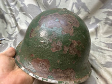 Load image into Gallery viewer, Original WW2 British / Canadian Army Mk3 High Rivet Turtle Helmet & Liner - The Militaria Shop