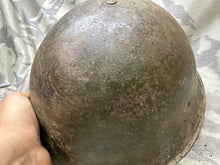 Load image into Gallery viewer, Original WW2 Canadian / British Army Mk3 High Rivet Turtle Helmet & Liner - The Militaria Shop