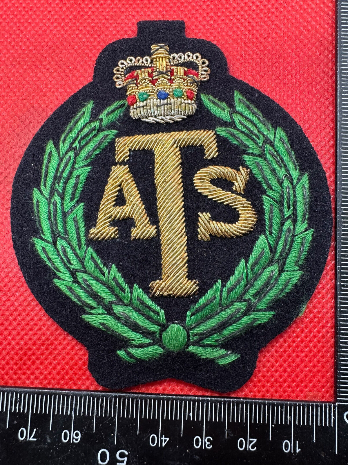 British Army Bullion Embroidered Blazer Badge - ATS - Auxiliary Territorial Serv - The Militaria Shop