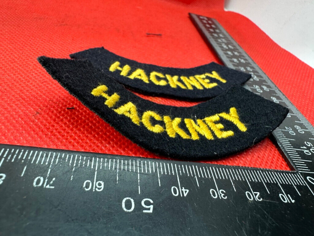 Original WW2 British Home Front Civil Defence Hackney Shoulder Titles - The Militaria Shop