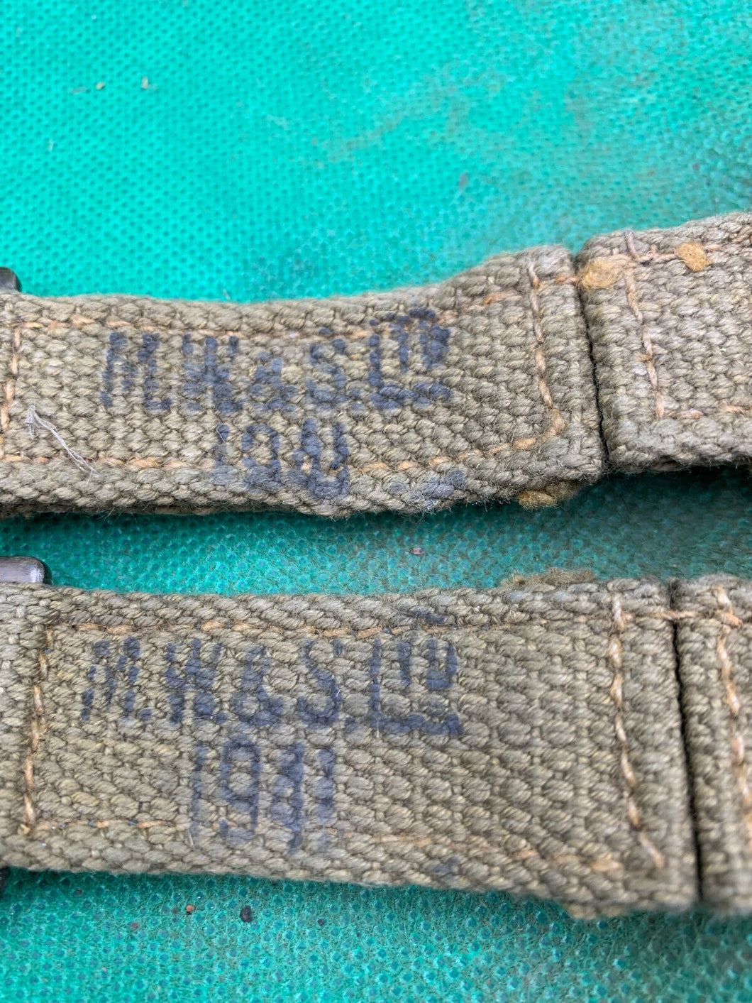 Original WW2 British Army 37 Pattern Brace Adaptors Pair - 1941 Dated - The Militaria Shop