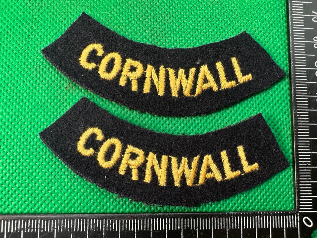 Original WW2 British Home Front Civil Defence Cornwall Shoulder Titles - The Militaria Shop