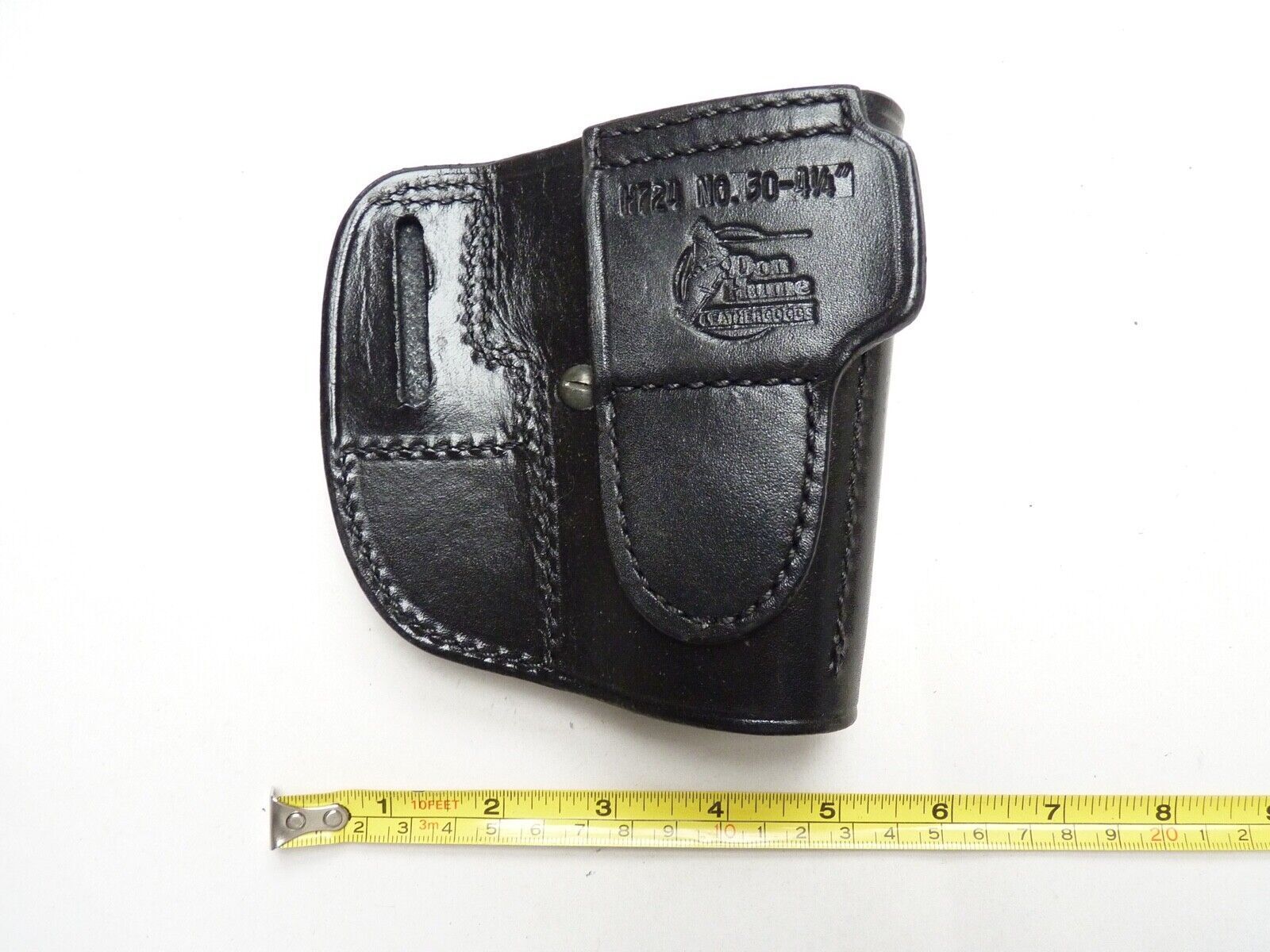 Brown Leather Pistol Holster Belt Mounted - Don Hume - M724 - The Militaria Shop