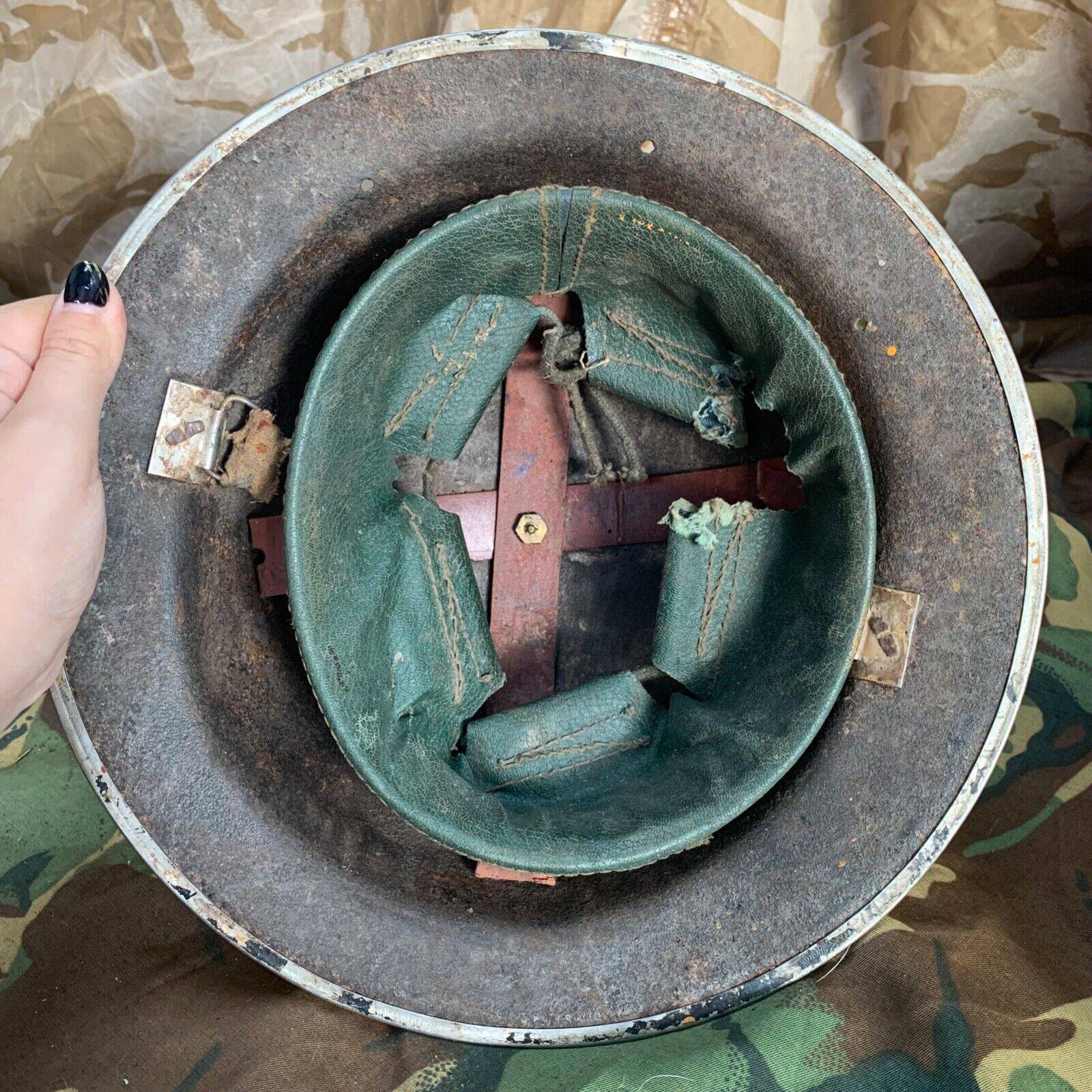 Original WW2 British Style South African Mk2 Army Combat Helmet & Liner - The Militaria Shop