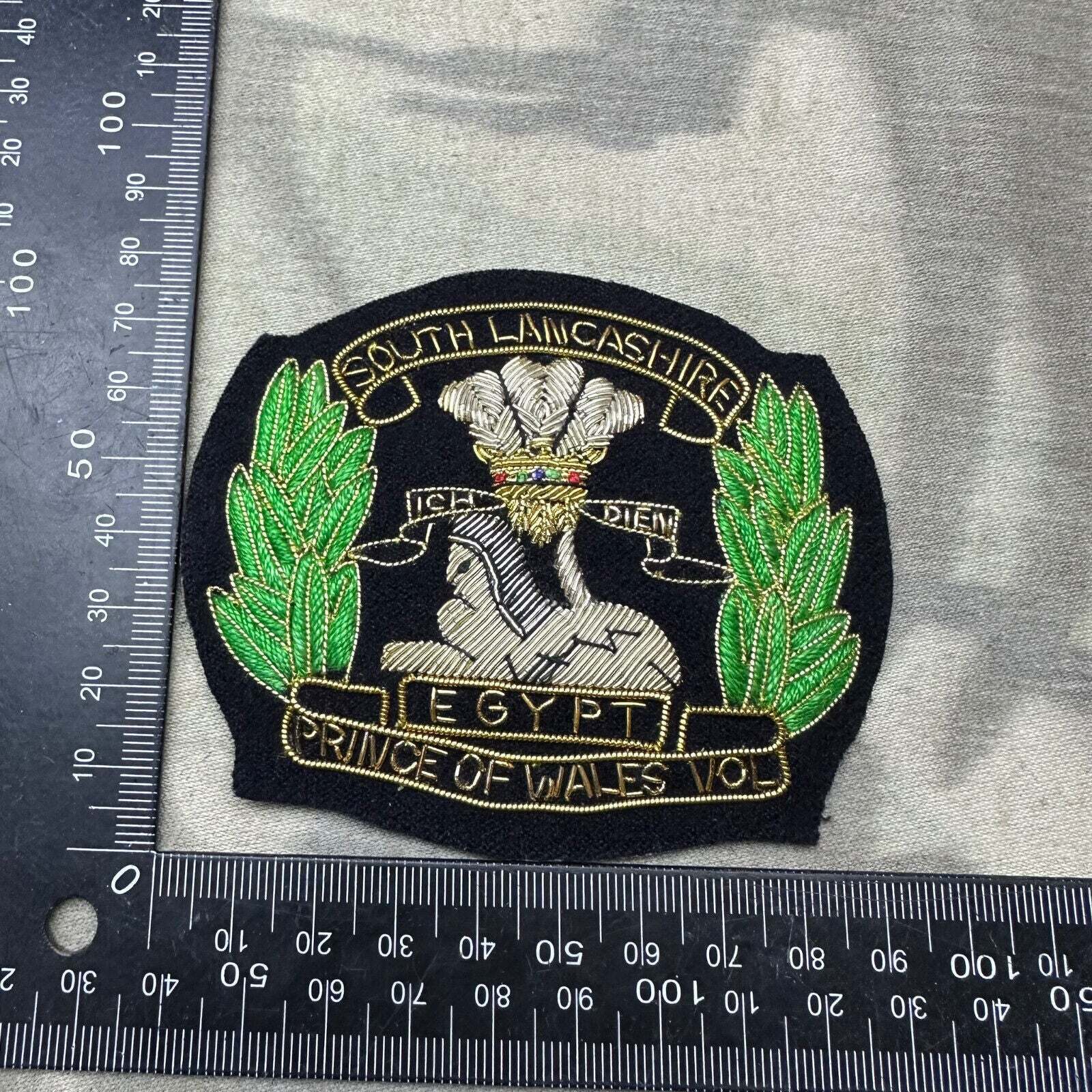 British Army Bullion Embroidered Blazer Badge - South Lancashire Prince Of Wales - The Militaria Shop
