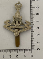 WW1 / WW2 British Army PRINCESS OF WALE'S OWN YORKSHIRE white metal cap bad - The Militaria Shop