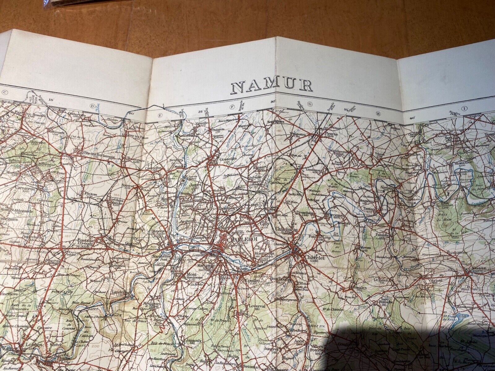 WW1 Era British Army General Staff Map of NAMUR in Belgium. Original Map - The Militaria Shop