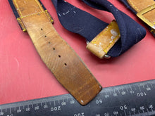 Load image into Gallery viewer, WW2 British Army Hussars Blue Canvas and Leather Belt with Fittings - The Militaria Shop
