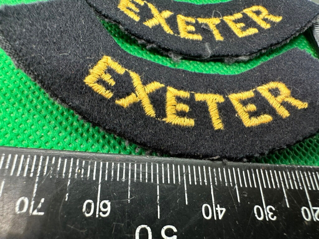 Original WW2 British Home Front Civil Defence Exeter Shoulder Titles - The Militaria Shop
