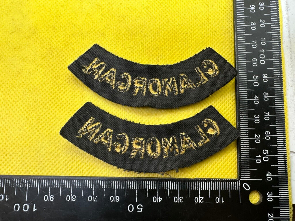 Original WW2 British Home Front Civil Defence Glamorgan Shoulder Titles - The Militaria Shop