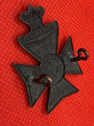 Original Victorian Crown The King's Royal Rifle Corps Cap / Pouch Badge - The Militaria Shop