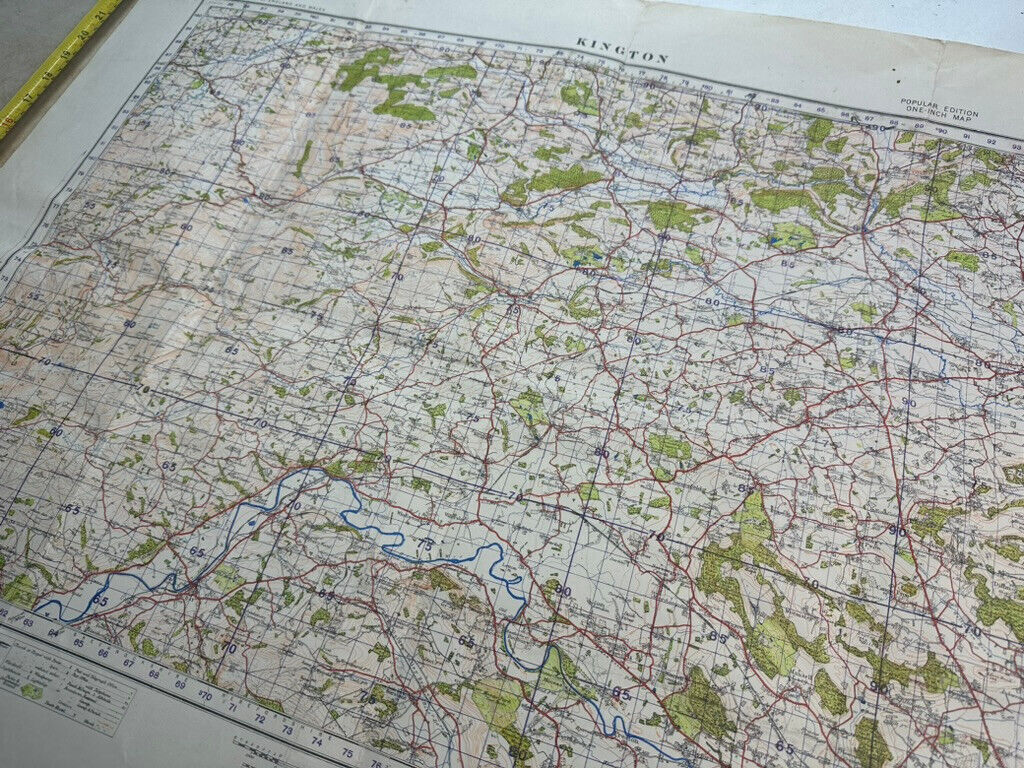 Original WW2 British Army OS Map of England - War Office - Kington - The Militaria Shop