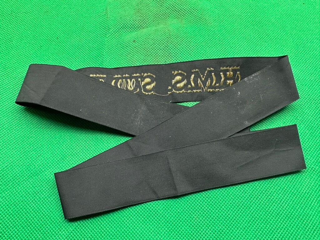 Genuine British Royal Navy H.M.S Sultan Cap Tally - Full Length - Mint Unissued - The Militaria Shop
