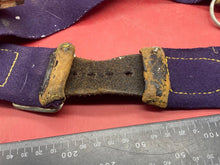 Load image into Gallery viewer, WW2 British Army Hussars Blue Canvas and Leather Belt with Fittings - The Militaria Shop
