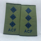 Cadet ACF OD Green Rank Slides / Epaulette Pair Genuine British Army - NEW - The Militaria Shop