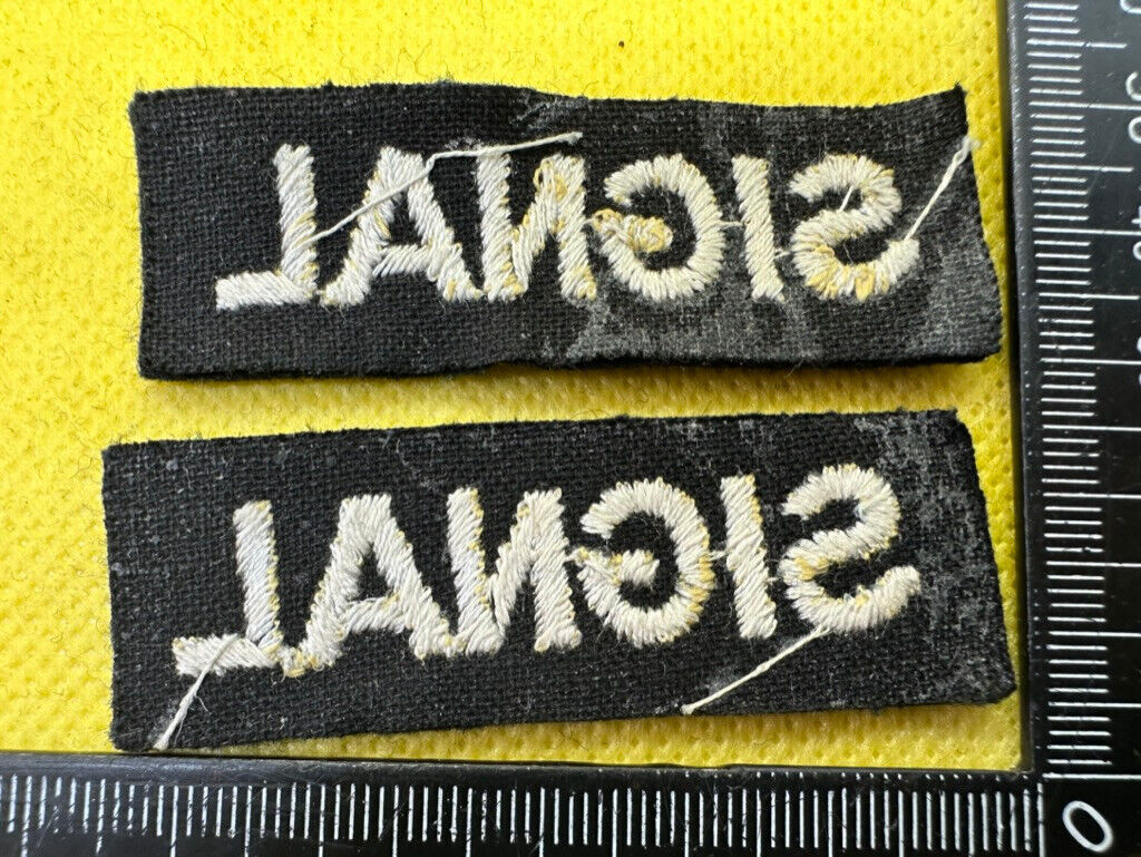 Original WW2 British Home Front Civil Defence Signal Shoulder Titles - The Militaria Shop