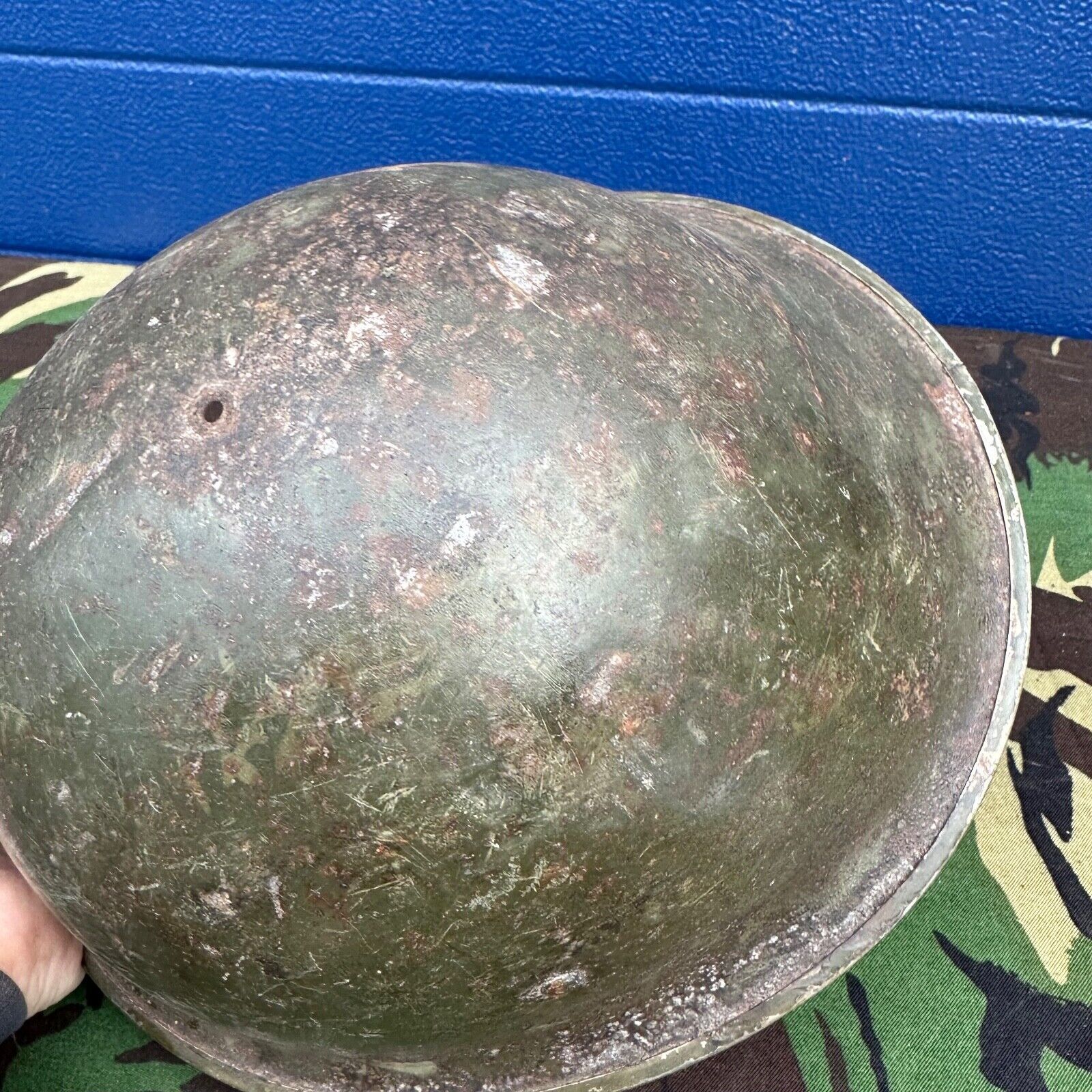 WW2 Canadian Army Mk3 Turtle Helmet - Original Helmet Shell - High Rivet - The Militaria Shop