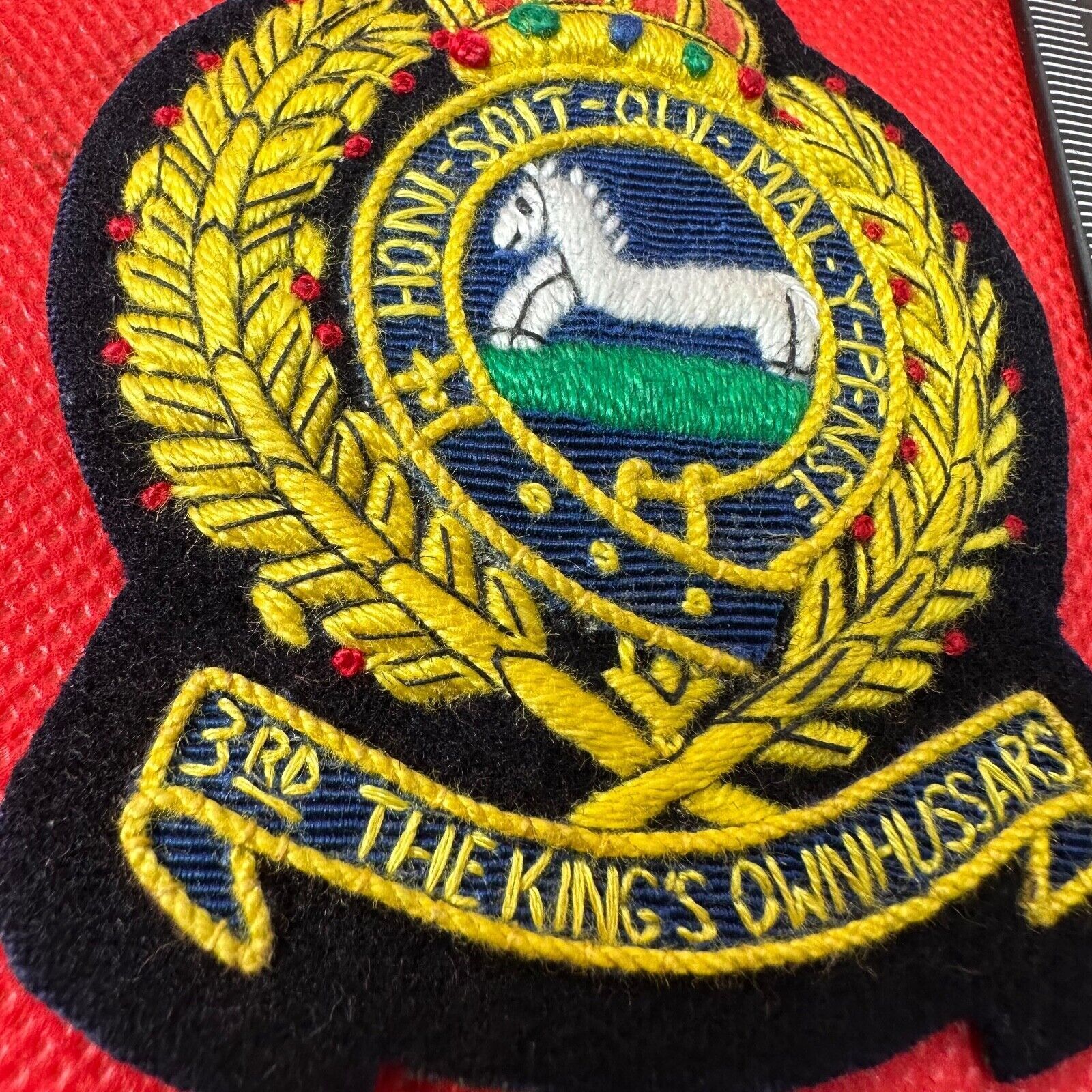 British Army 3rd The King's Own Hussars Regiment Embroidered Blazer Badge - The Militaria Shop