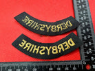 Original WW2 British Home Front Civil Defence Derbyshire Shoulder Title Pair - The Militaria Shop