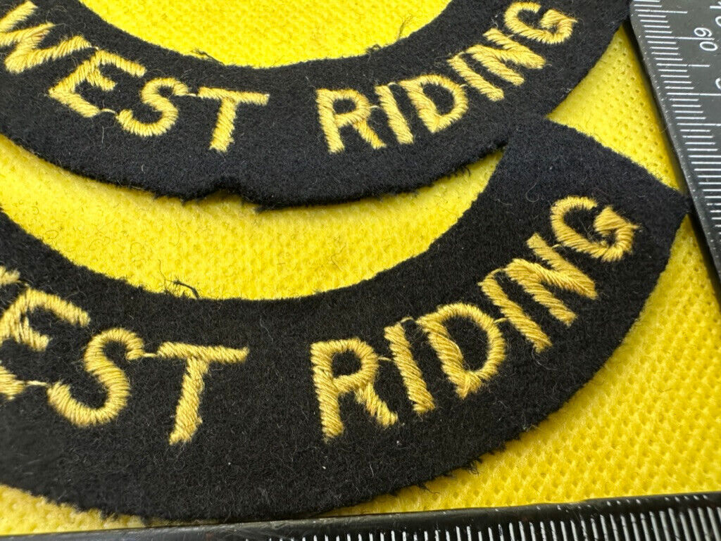 Original WW2 British Home Front Civil Defence West Riding Shoulder Titles - The Militaria Shop