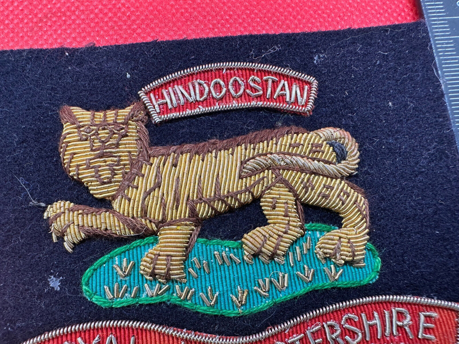 British Army Bullion Embroidered Blazer Badge - Royal Leicestershire -Hindoostan - The Militaria Shop