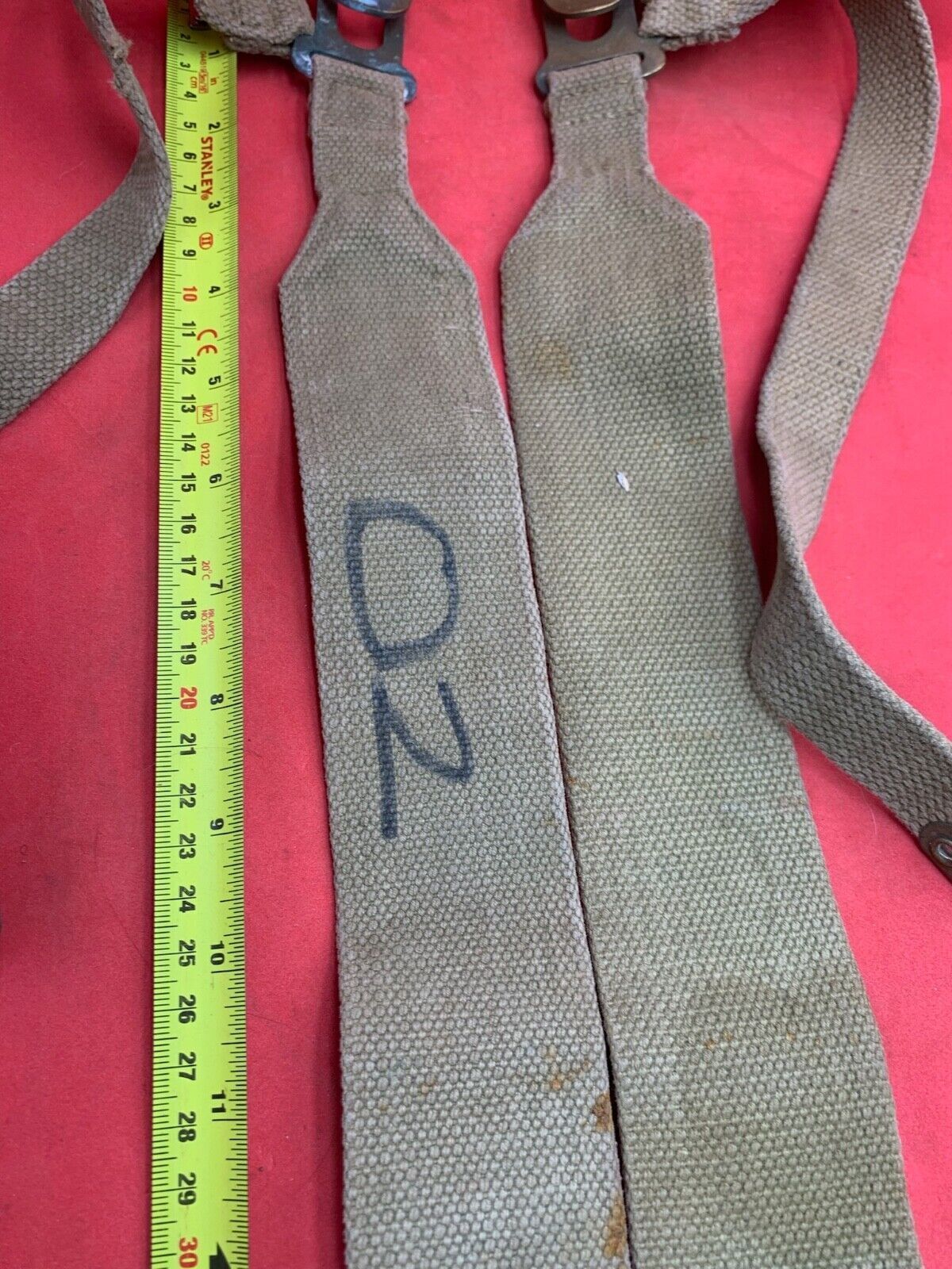 Original WW2 Pattern British Army L Straps Pair - 37 Pattern Webbing Haversack - The Militaria Shop