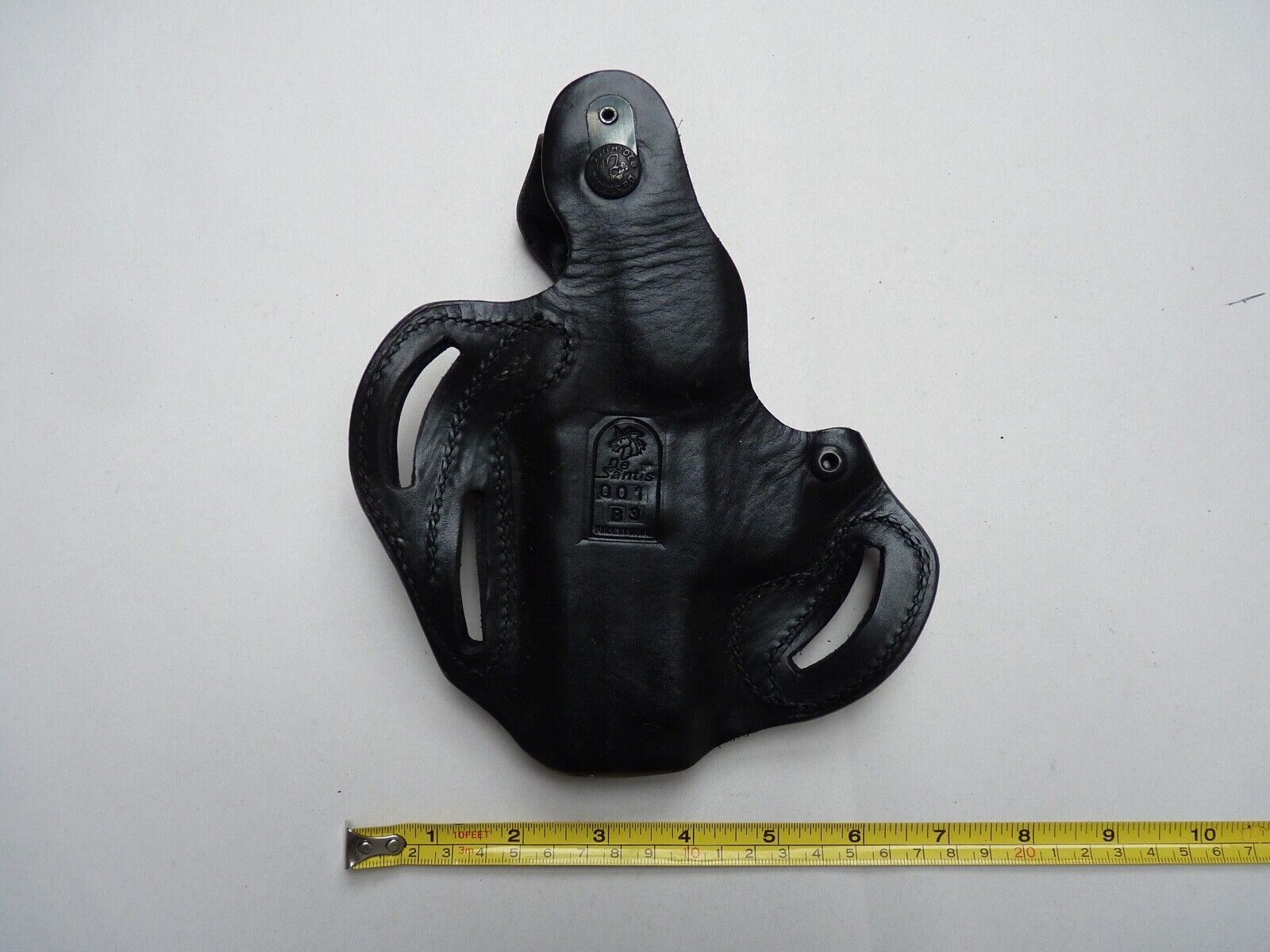 Black Leather Pistol Holster Belt Mounted - De Santis - 001-B3 - The Militaria Shop