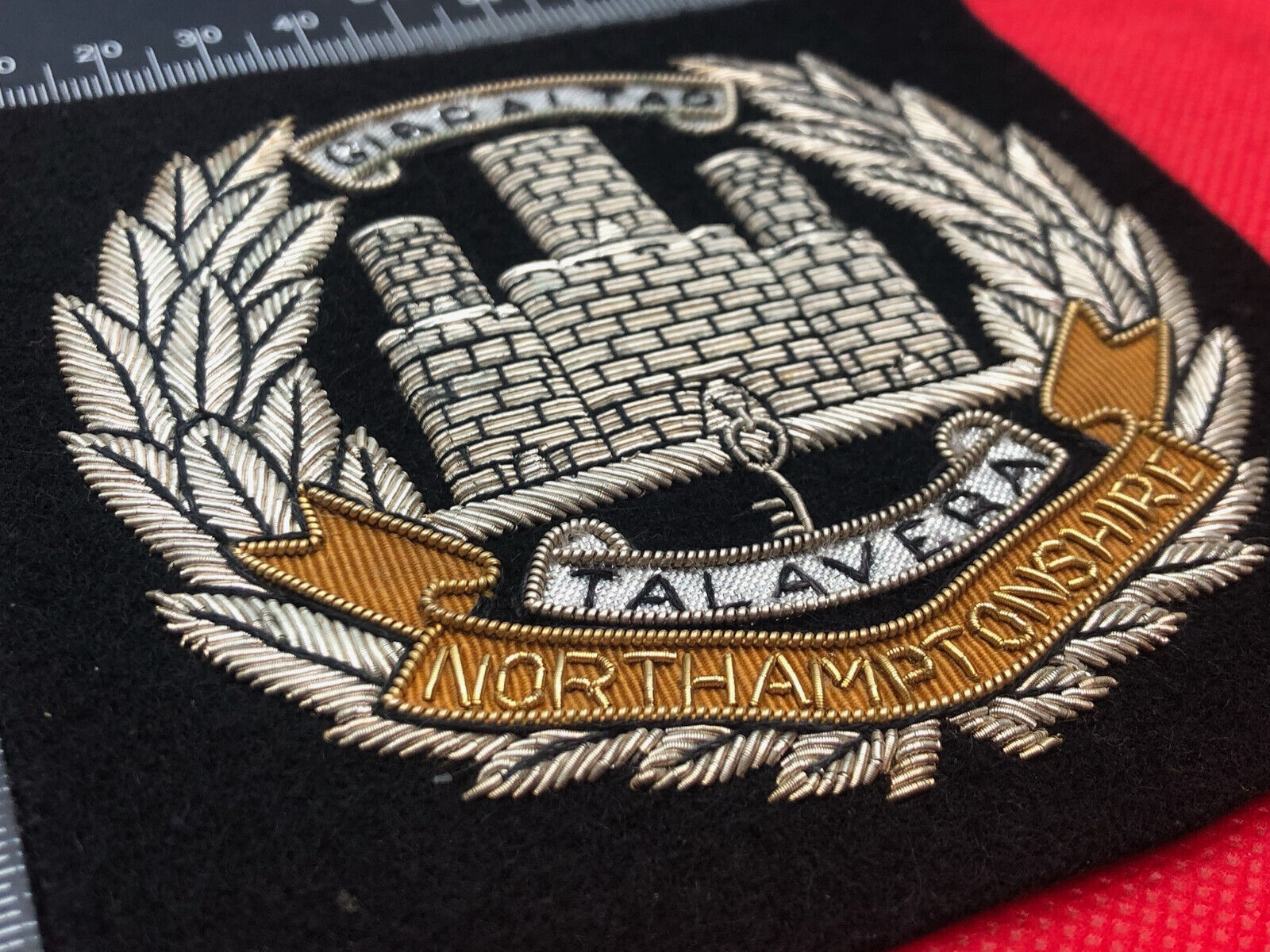 British Army Bullion Embroidered Blazer Badge - Northamptonshire Regiment - The Militaria Shop