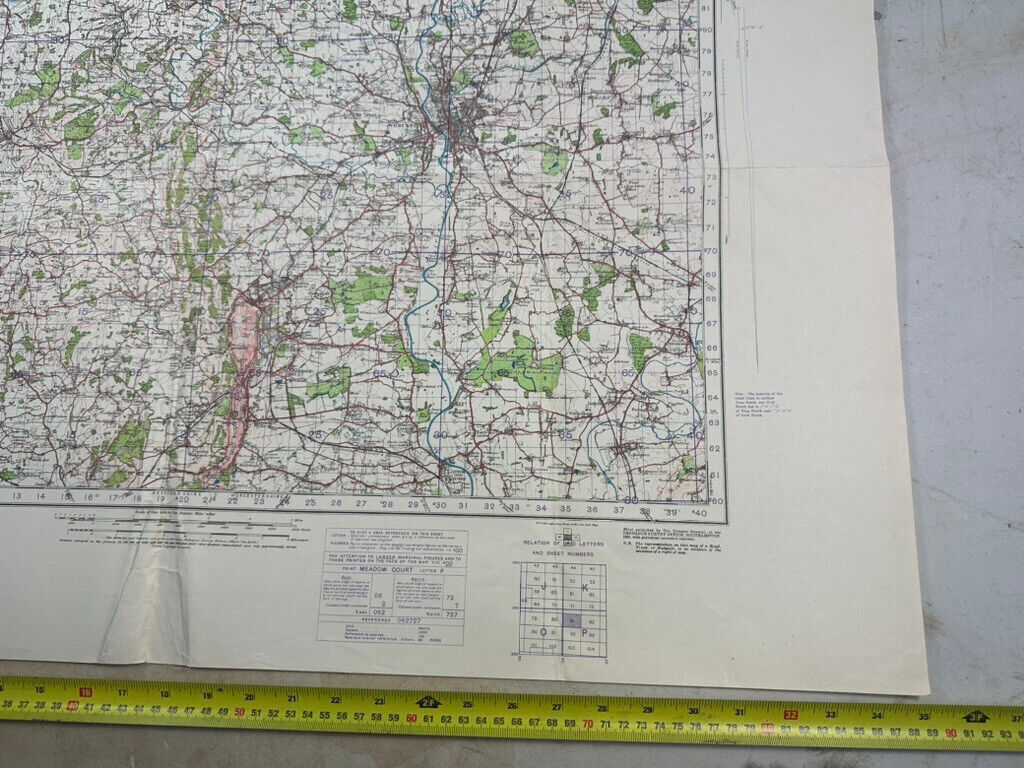 Original WW2 British Army OS Map of England - War Office - Worcester - The Militaria Shop
