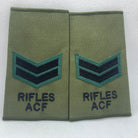 Rifles ACF OD Green Rank Slides / Epaulette Pair Genuine British Army - NEW - The Militaria Shop