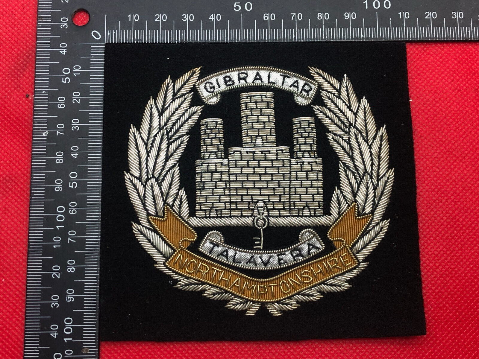 British Army Bullion Embroidered Blazer Badge - Northamptonshire Regiment - The Militaria Shop