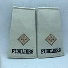 Fusiliers White Rank Slides / Epaulette Pair Genuine British Army - NEW - The Militaria Shop