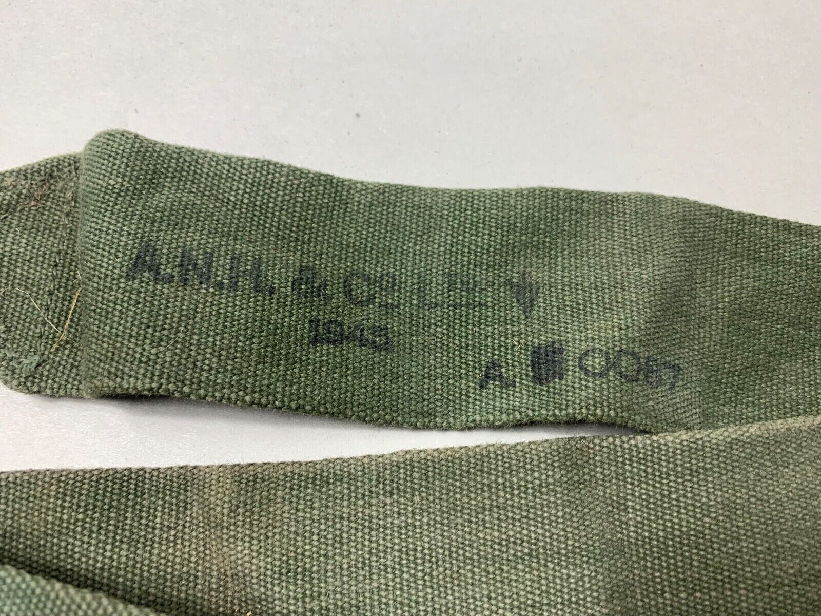 Original WW2 British Army 44 Pattern Equipment Strap - 1945 Dated - The Militaria Shop