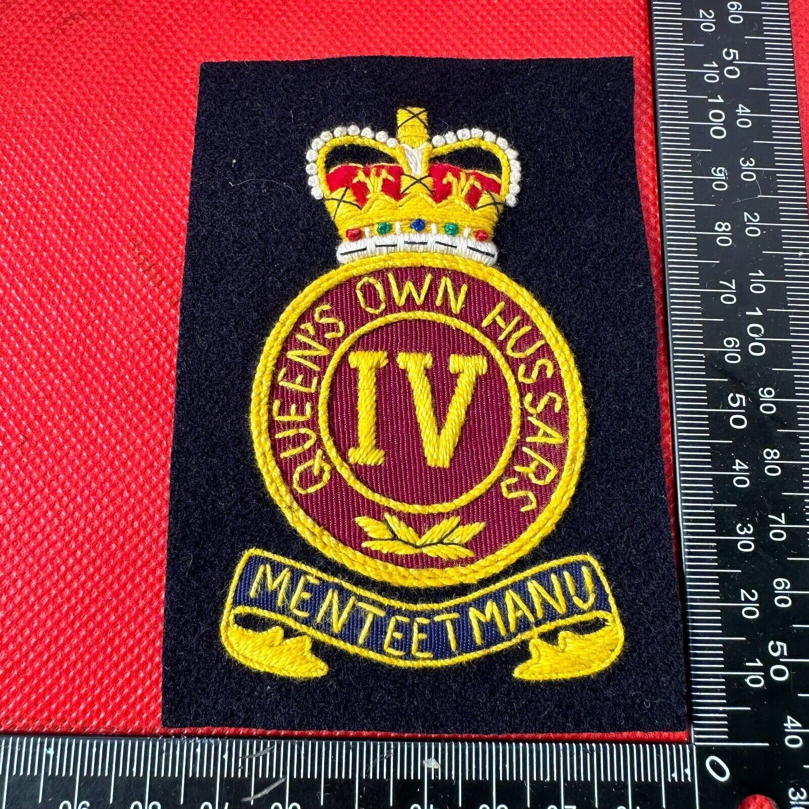 British Army 4th Queen's Own Hussars Regiment Embroidered Blazer Badge - The Militaria Shop