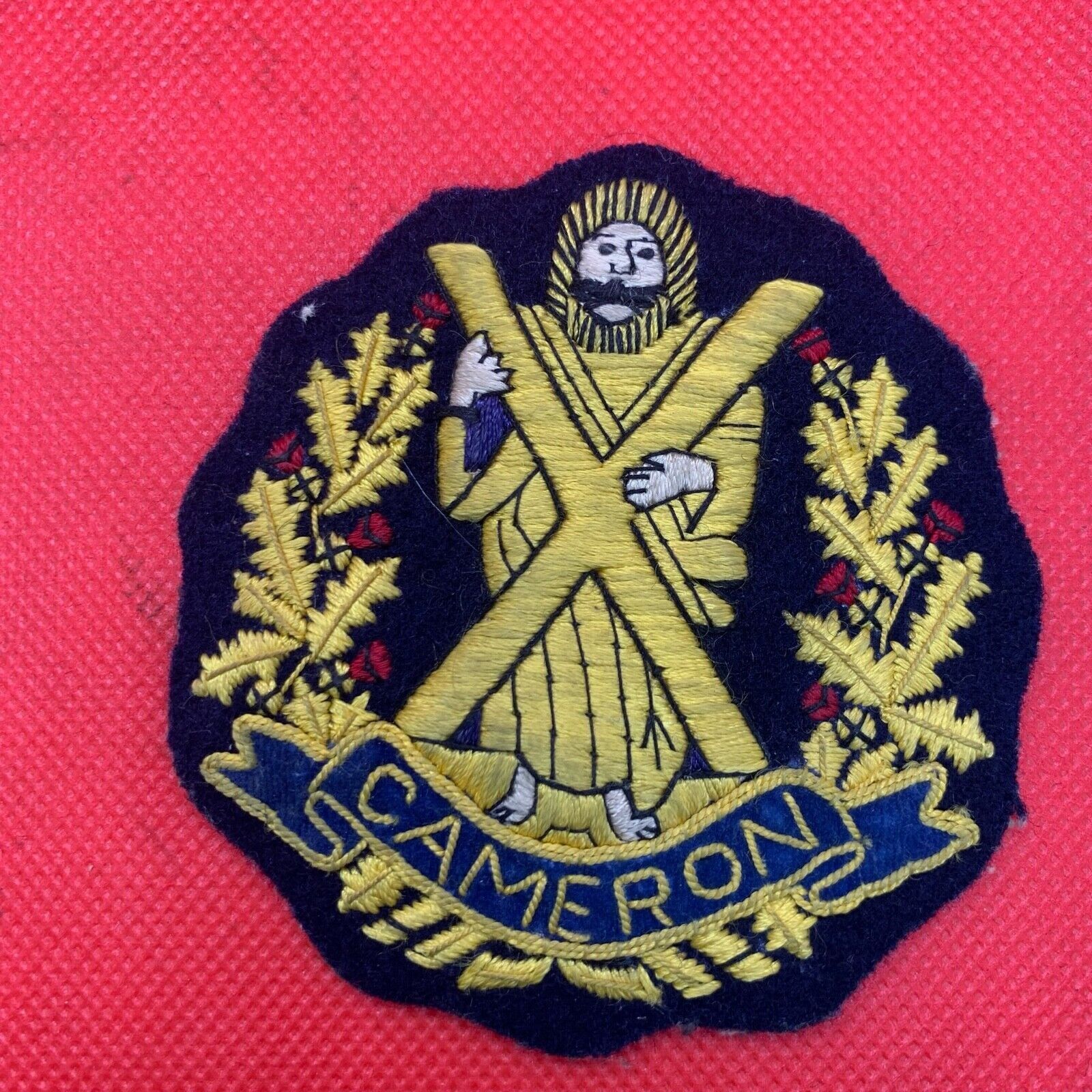 British Army Cameron Highlanders Regiment Embroidered Blazer Badge - The Militaria Shop