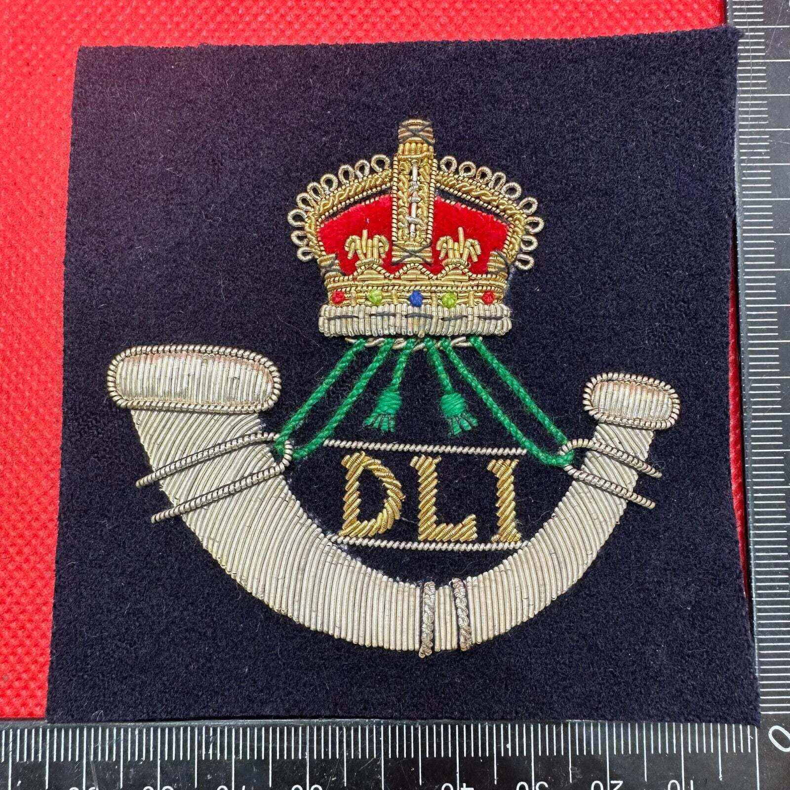 British Army Bullion Embroidered Blazer Badge -Durham Light Infantry Kings Crown - The Militaria Shop