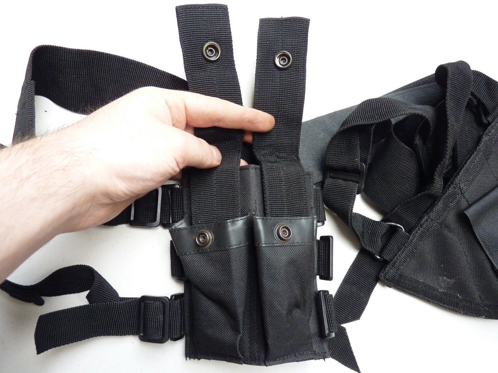 Black Canvass Pistol Shoulder Holster & Mag Pouches - The Militaria Shop