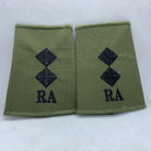 RA Royal Artillery Rank Slides / Epaulette Pair Genuine British Army - NEW - The Militaria Shop