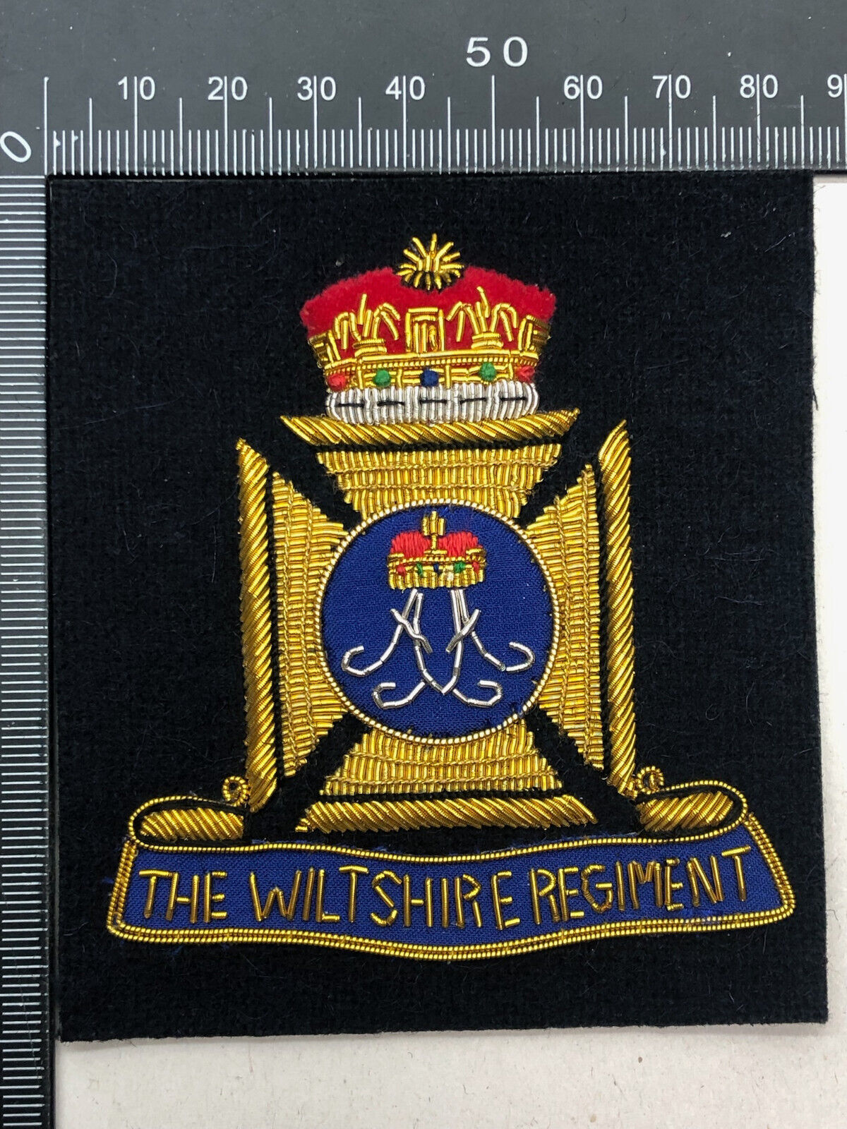 British Army Bullion Embroidered Blazer Badge - The Wiltshire Regiment - The Militaria Shop