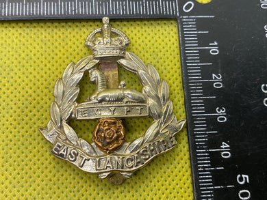 British Army East Lancashire Cap Badge. Kings Crown - The Militaria Shop