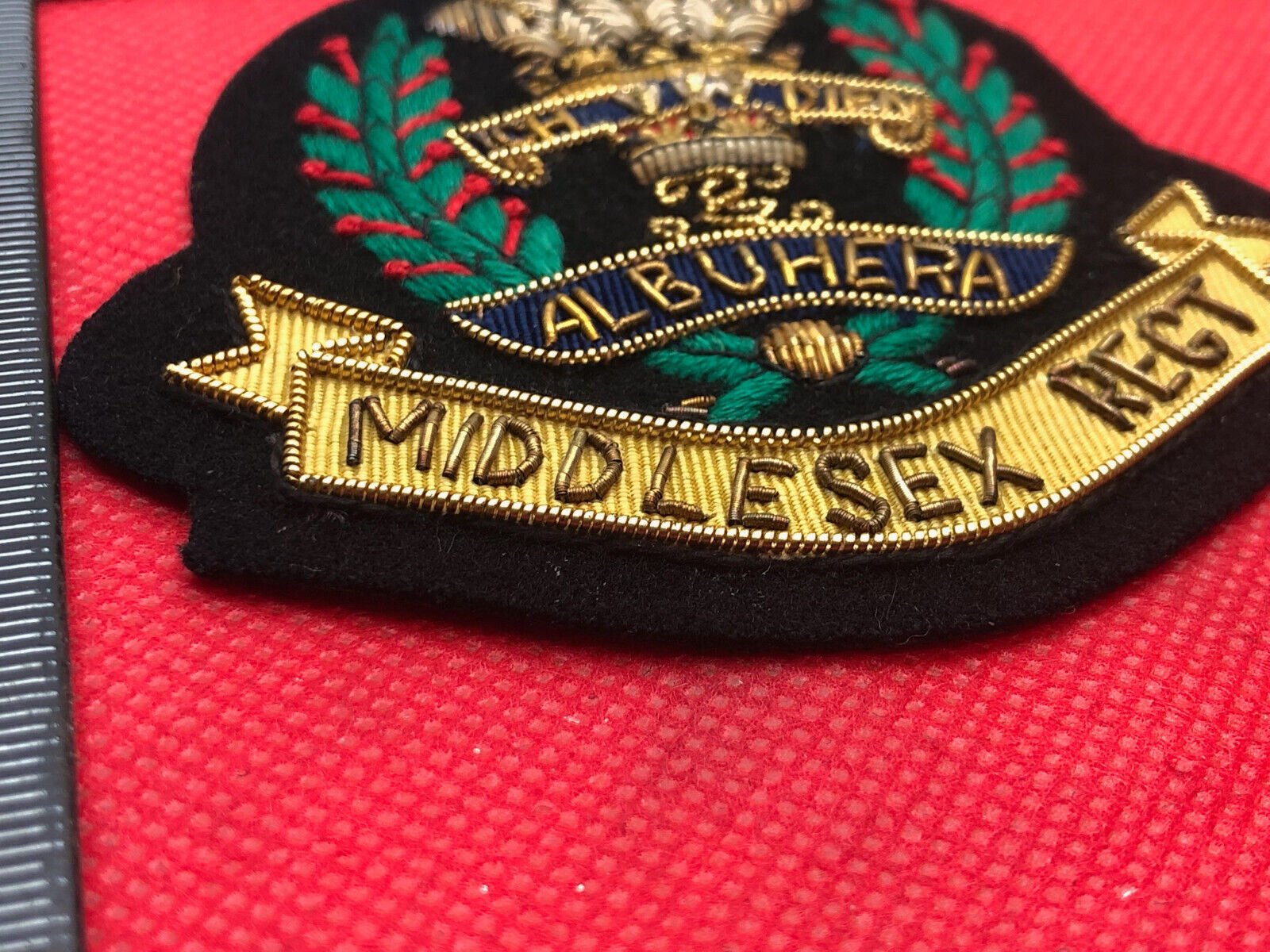 British Army Bullion Embroidered Blazer Badge - Middlesex Regiment - The Militaria Shop