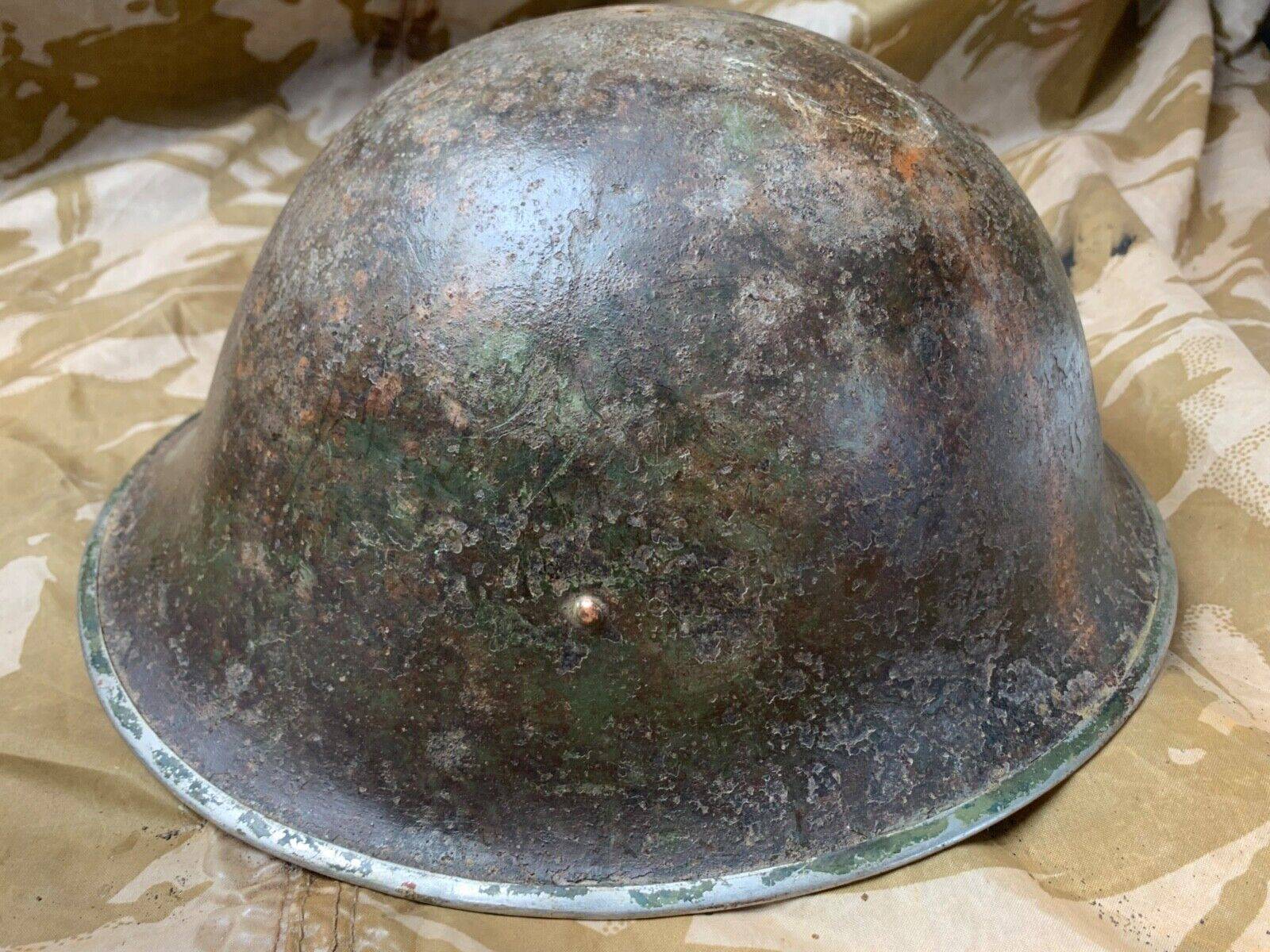 WW2 Mk3 High Rivet Turtle - British / Canadian Army Helmet - Good Original - The Militaria Shop