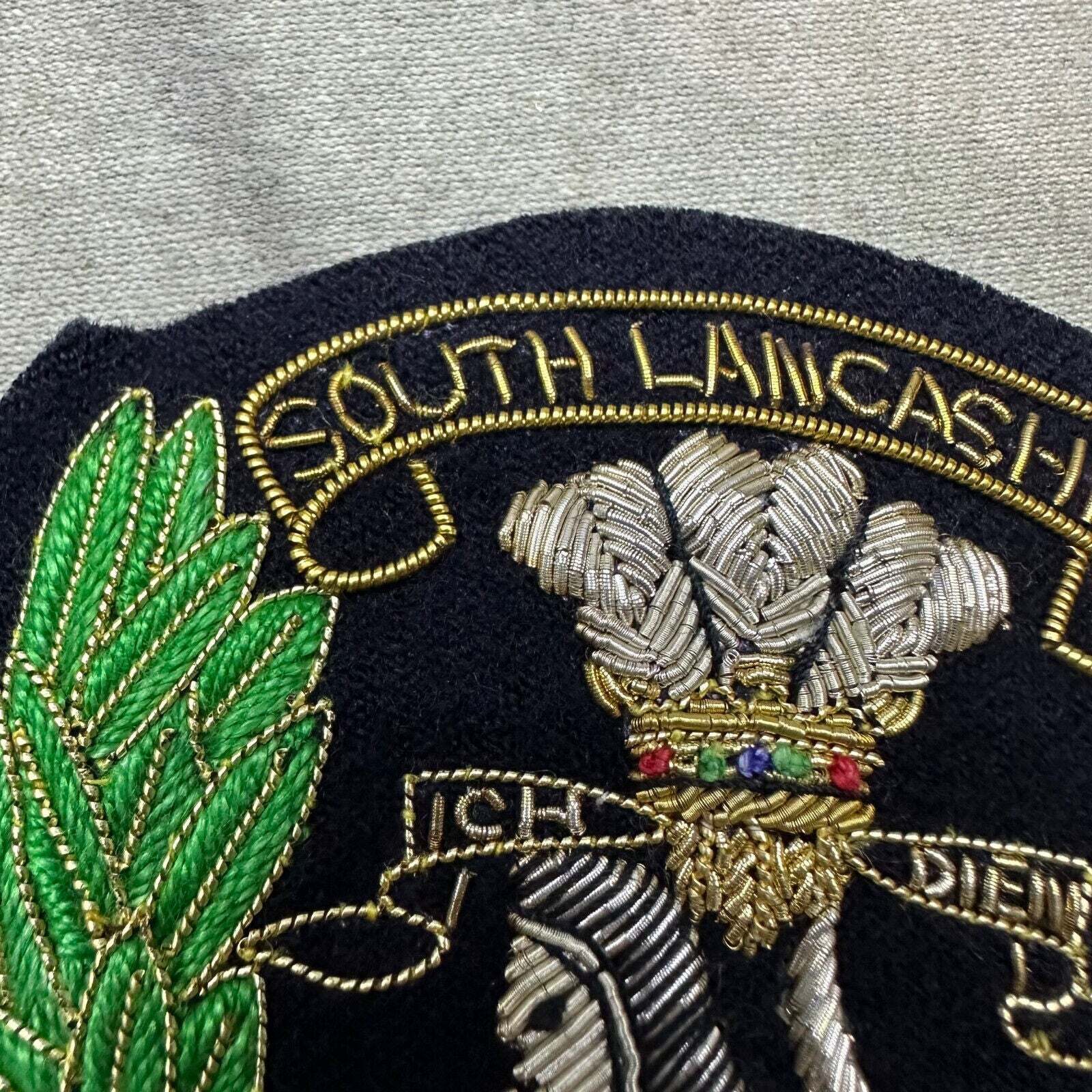 British Army Bullion Embroidered Blazer Badge - South Lancashire Prince Of Wales - The Militaria Shop