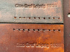WW2 German Army belt leather fastening strip. Brown leather reproduction. - The Militaria Shop