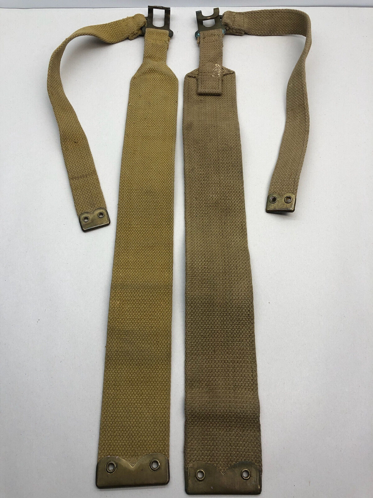 Original WW2 British Army 37 Pattern L Straps Pair - Wartime Dated - The Militaria Shop