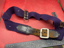 Load image into Gallery viewer, WW2 British Army Hussars Blue Canvas and Leather Belt with Fittings - The Militaria Shop
