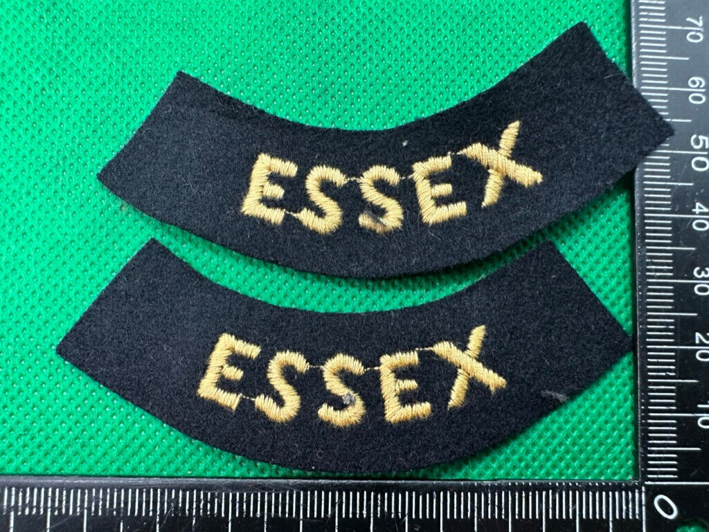 Original WW2 British Home Front Civil Defence Essex Shoulder Titles - The Militaria Shop