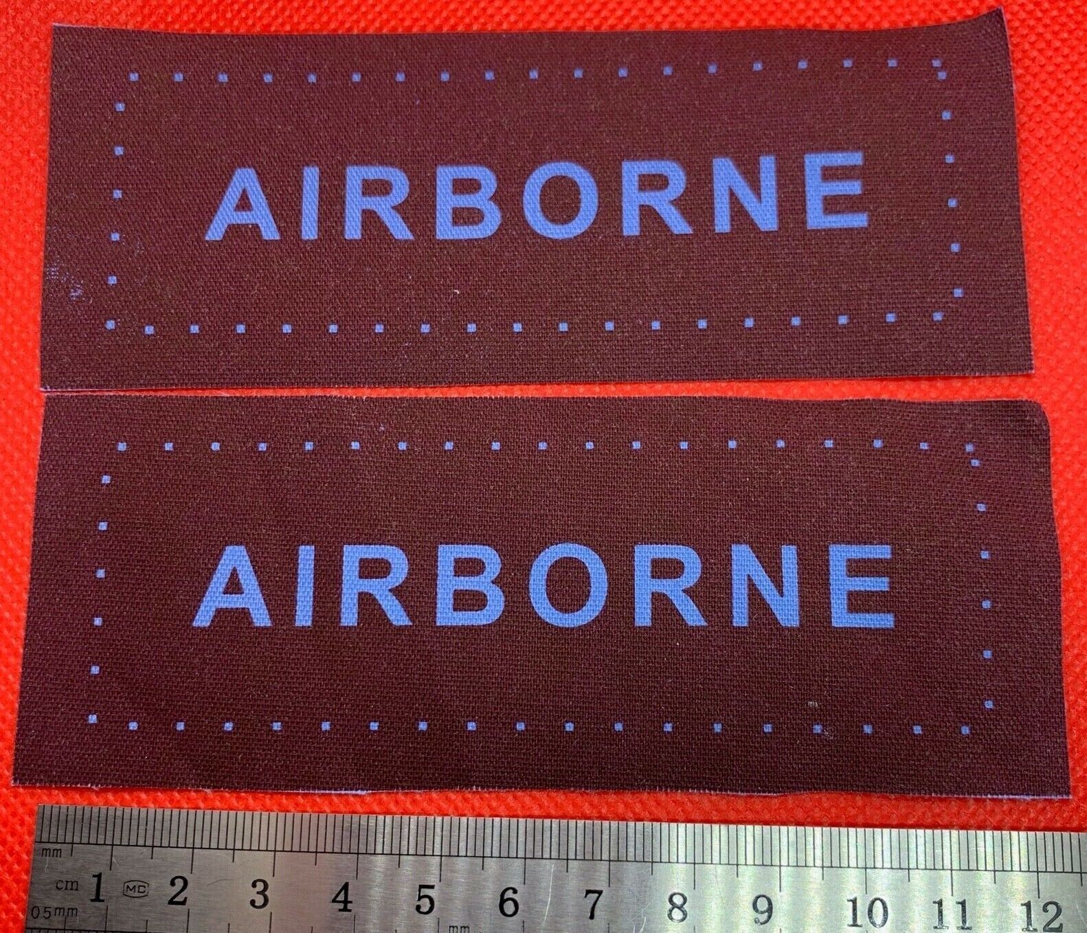 Pair of WW2 Style Printed Airborne Paratrooper Shoulder Titles - Reproduction #3 - The Militaria Shop